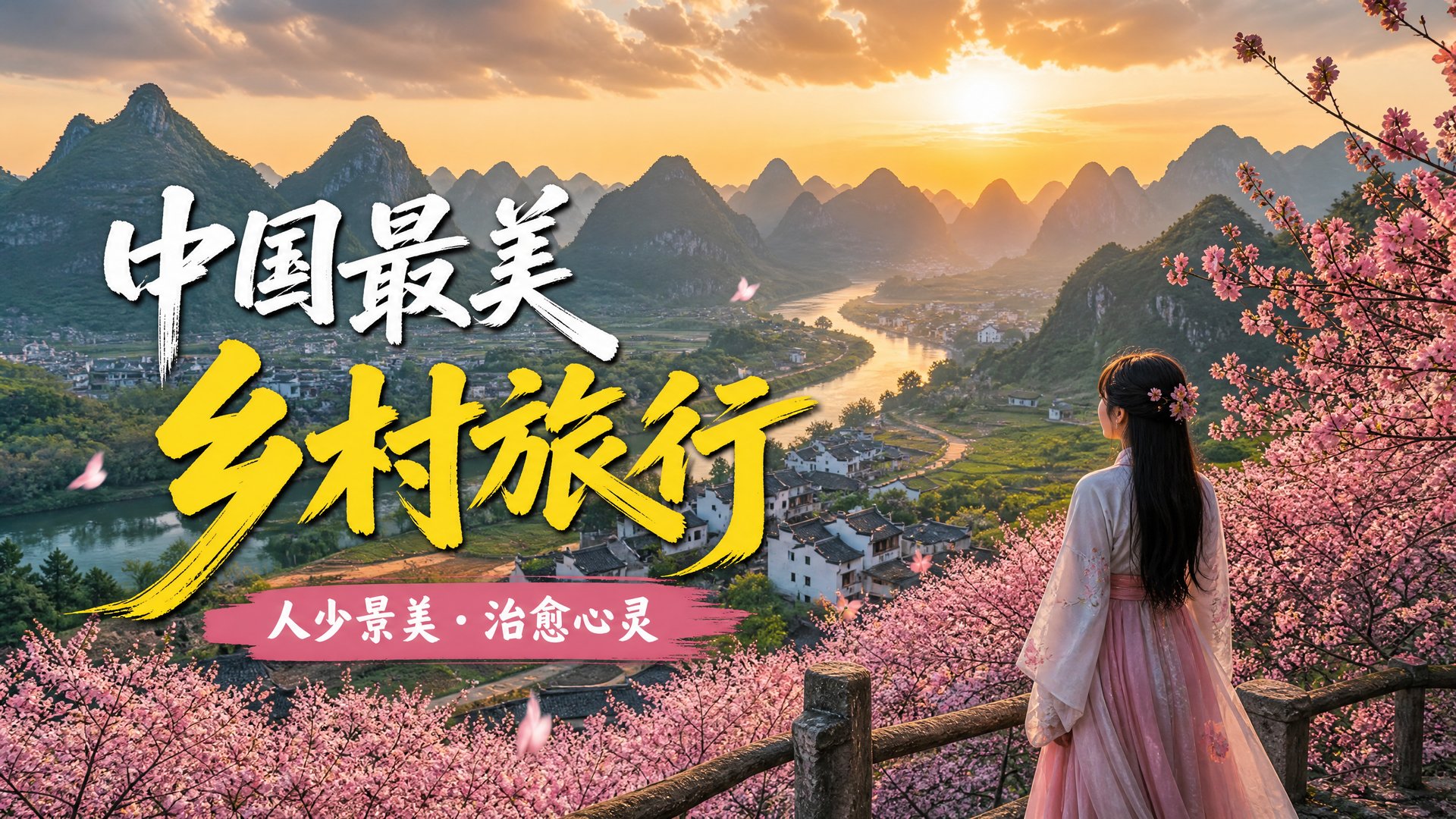抖音风 抖音风旅行视频：中国最美乡村旅行vlog视频演示·治愈心灵之旅